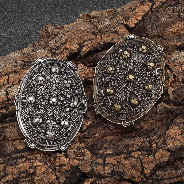 Broches vintage nórdico lenda norse escudo design broche adequado para roupas medievais prendedor de roupas masculinas mulheres cachecol capa jóias