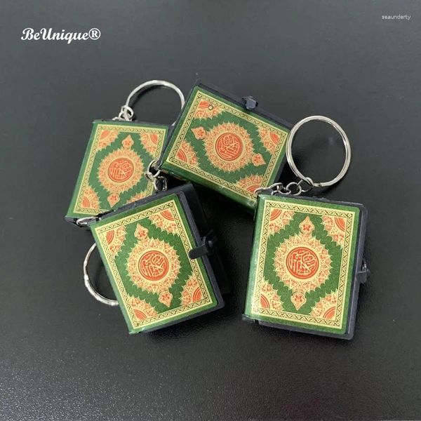 Chaveiros 60pcs mini verde corão corão pingente de chaves sagradas versão árabe versão do Alcorão Ring Anel Religioso Islam Presente de casamento