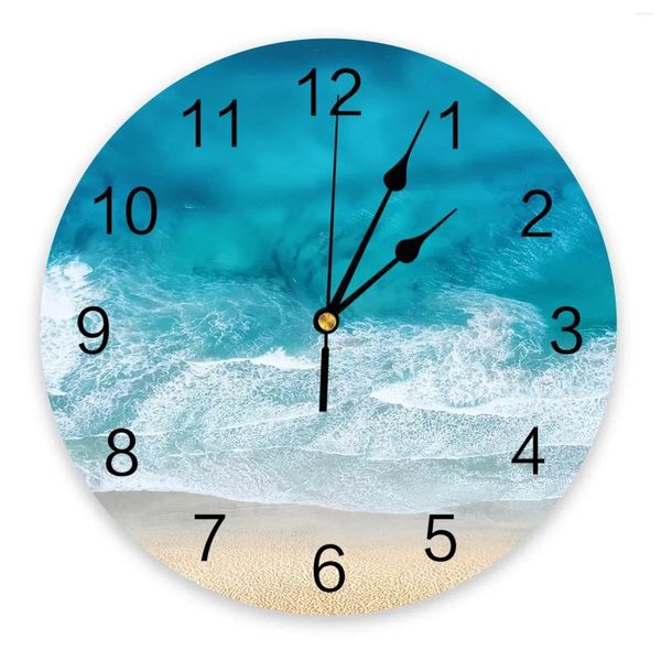 Orologi da parete Orologio con onde della spiaggia dell'oceano Orologio da parete silenzioso, grande, moderno, da cucina, da pranzo, da camera da letto