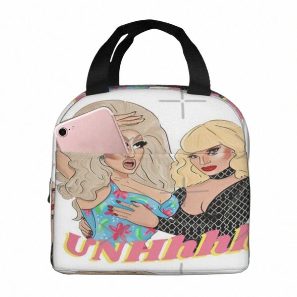 Trixie And Katya UNHhhhhh Lunch Tote Сумки-холодильники Insulati Bags Маленькая термосумка J8JO#