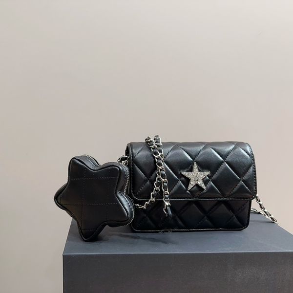 Bolsa de designer bolsa de marca de alta qualidade mini bolsa de couro bolsa feminina textura avançada mini bolsa bolsa estrela bolsa feminina bolsa com aba simples e bonita
