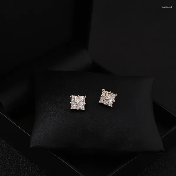 Broches quadrados pequenos broche feminino cardigan fivela decote anti-exposição mini pino de cristal roupas fixas acessório de jóias requintado 6064