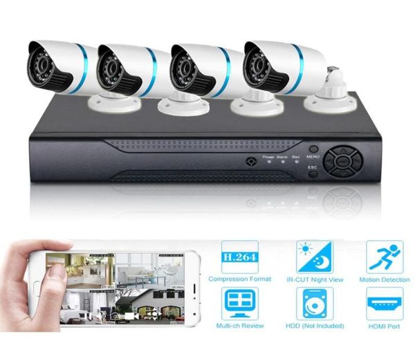 Vigilância 4CH AHD 1080N DVR Sistema Dia Noite À Prova D 'Água Kit de Câmera Ao Ar Livre CCTV Home Security Systems2078669