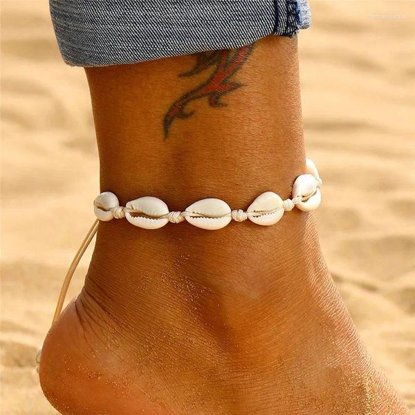 Cavigliere Bohemia a forma di conchiglia per le donne Gioielli per i piedi Summer Beach Bracciale a piedi nudi Caviglia sulla gamba Accessori per cinturino Chian