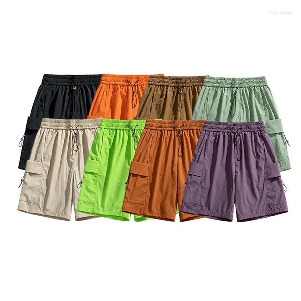 Мужские шорты 2024, летняя пляжная одежда ярких цветов, спортивные штаны для фитнеса, тонкие, быстросохнущие, повседневные