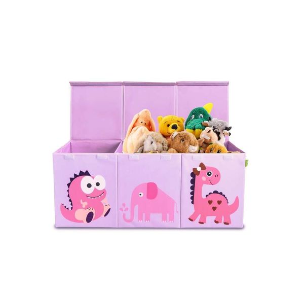 Ethiques Purple (милый динозавр) Складная большая коробка для игрушек 40X16X14 дюймов