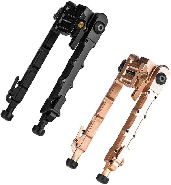 M-lok Táticas ao ar livre V9 Suporte de articulação de bambu V9 Metal Scalable Feet SR-5 Bipod Gold