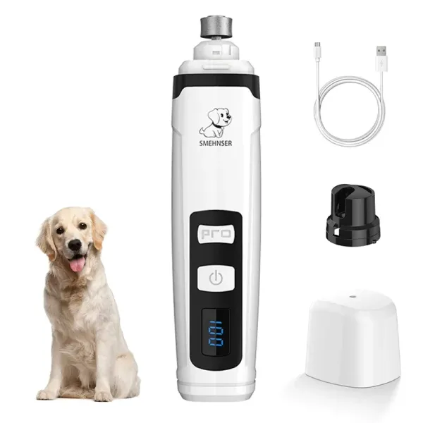 Controle elétrico moedor de unhas para animais de estimação silencioso indolor patas cortador de unhas cães gatos ferramenta aparador recarregável usb