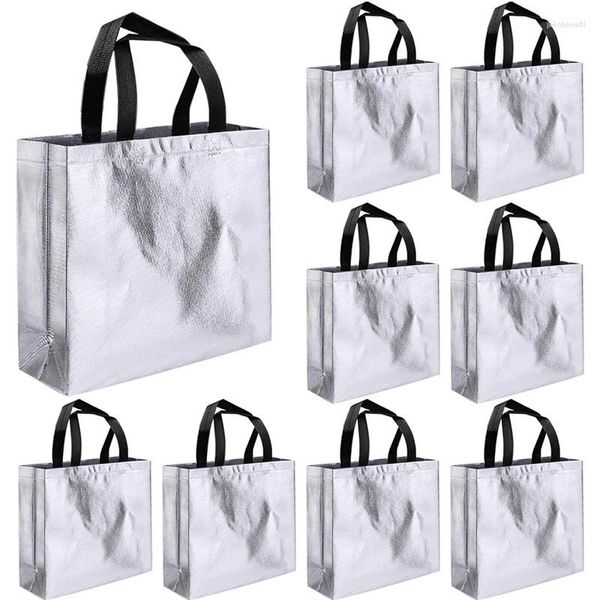 Borse per la spesa Borsa per la spesa da 12 pezzi Borsa multiuso in tessuto non tessuto grande con manico Eco riutilizzabile regalo per feste/shopping