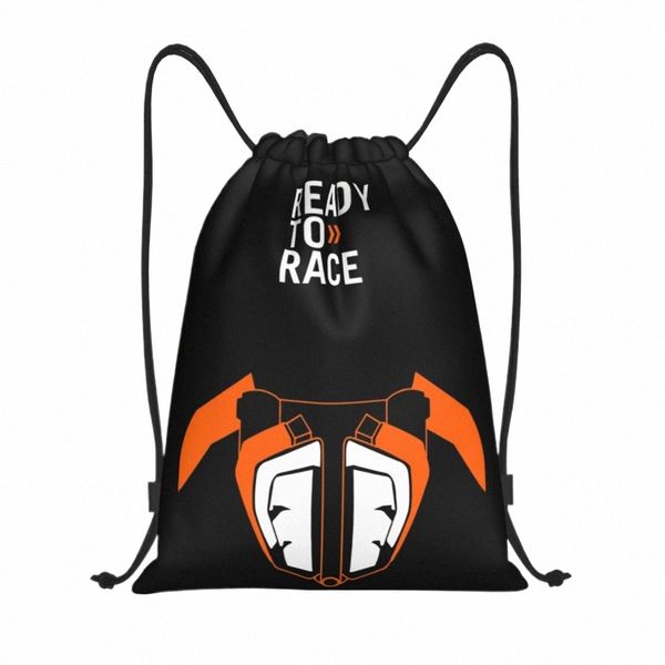 Pronto para correr Betumen Bike Drawstring Backpack Sports Gym Sackpack Motocross Enduro Motorcycle String Bags para caminhadas 70I1 #