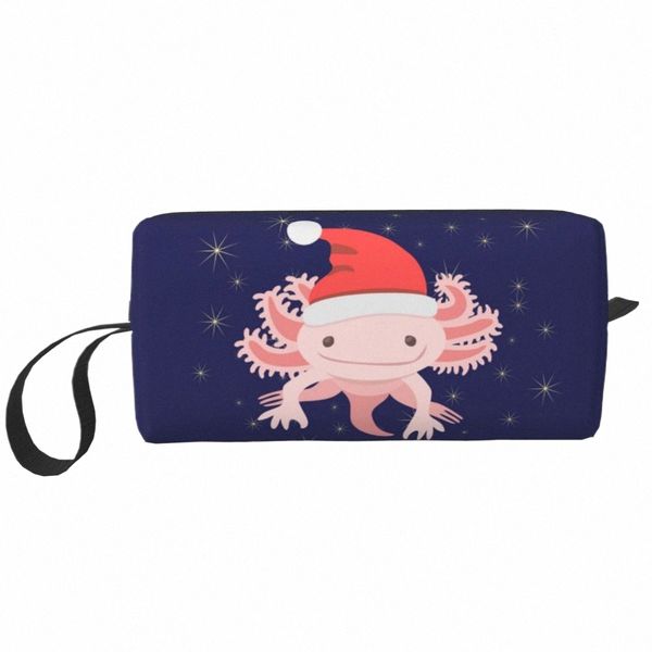 Axolotl Weihnachten Reise Kulturbeutel Salamander Tier Make-Up Kosmetik Organizer Schönheit Aufbewahrungsbeutel Dopp Kit Fall Box p8e8 #