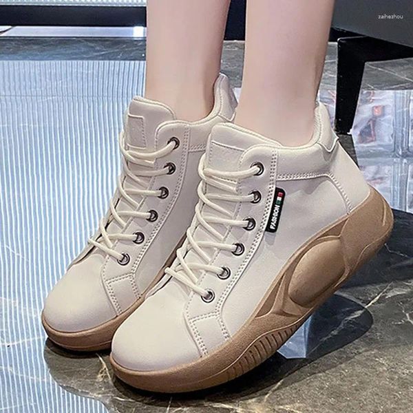 Sapatos casuais tênis feminino plataforma mocassins rendas até couro plana primavera outono inverno botas de neve feminino