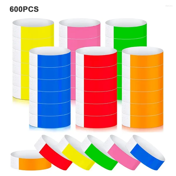 Decoração de festa 600pcs 25cm para eventos suprimentos de papel concerto pulseiras de diversões identificação descartável multifuncional neon pulseira