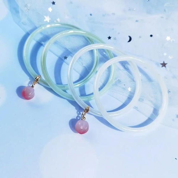 Bracciale rigido vintage dolce pendente per amici regalo braccialetti per donna temperamento pesca Braccialetti Hanfu in vetro Braccialetti coreani