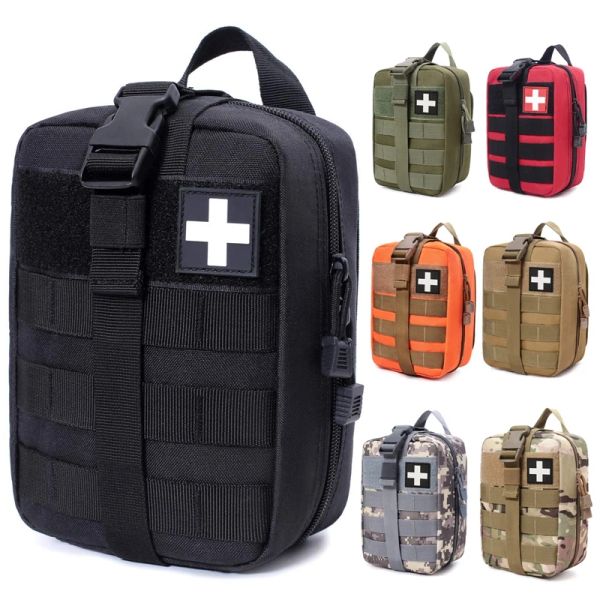 Kit médico tático de sobrevivência, pacote de primeiros socorros, medicina de emergência, bolsa de cintura, kit molle, equipamentos de resgate, equipamento militar, torniquete