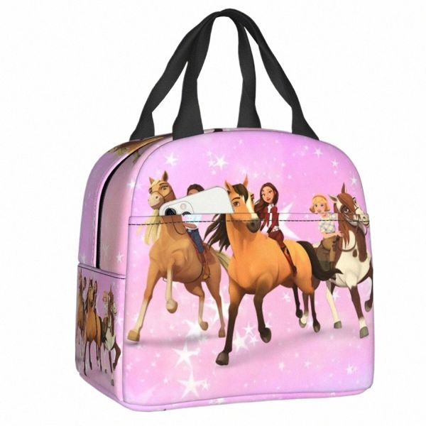 Spirit Riding Free Isolierte Lunchtasche für Frauen und Kinder, tragbarer Kühler, Thermo-Lunchbox, Arbeit, Schule, Picknick, Lebensmittel-Tragetaschen s8MI #