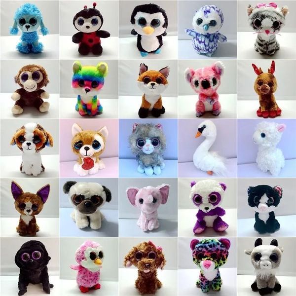 Peluche dagli occhi grandi Kawaii animale di pezza piccola foca pinguino cane gatto panda topo bambola giocattolo per bambini regalo di Natale spedizione gratuita DHL / UPS