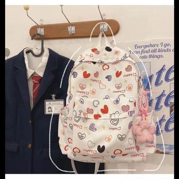 Schultaschen Modischer und trendiger Rucksack mit Schmetterlingsmuster, koreanische Version, Waldstil, Mädchen, leichte Outdoor-Reisetasche