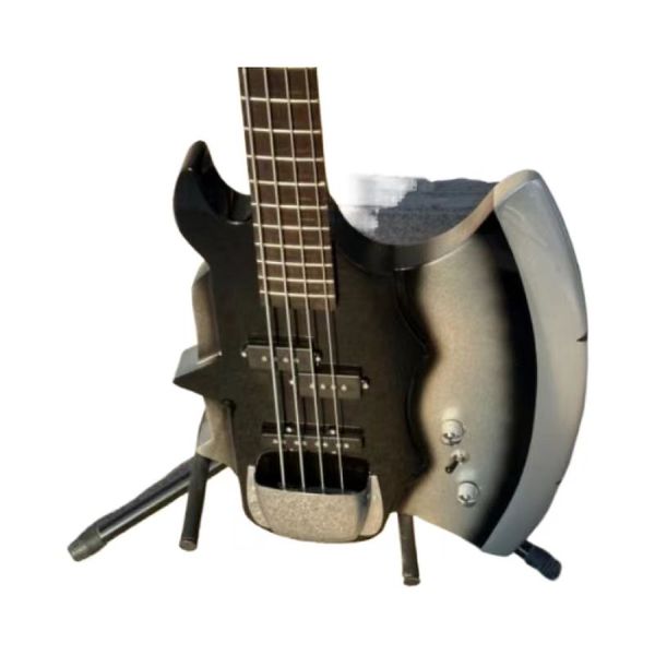 E-Gitarre Bass 4-saitig AX Schwarz Farbe Palisander Griffbrett Unterstützung Costomization Freeshippings