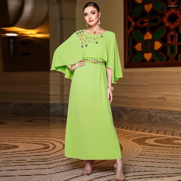 Roupas étnicas Luxo Diamantes Kaftan Mulheres Muçulmanas Maxi Vestido Vestido de Noite Ramadan Eid Mubarak Islâmico Caftan Abaya Dubai Turquia Robe