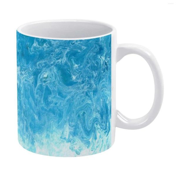 Canecas Oceano Turquesa Caneca Branca 11oz Xícara de Chá Cerâmica Café Amigos Presente de Aniversário Azul Quente Bonito Frio Frio Férias