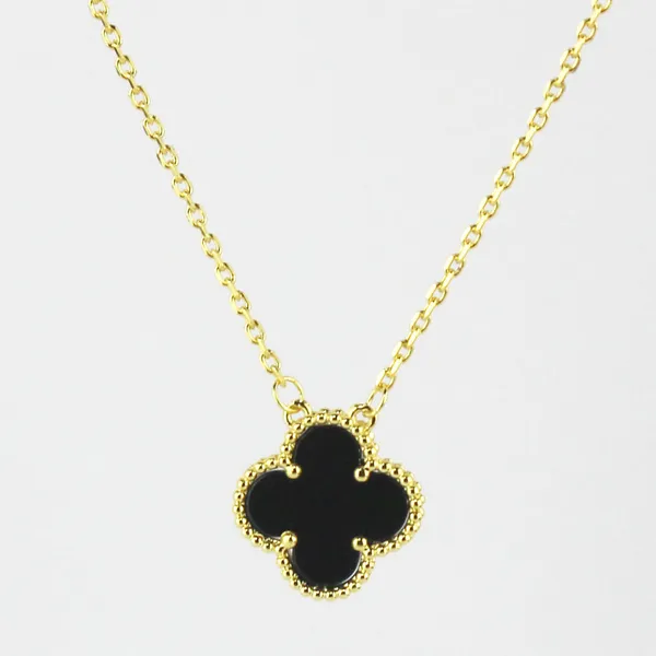 Moda novo trevo flores colar pingente pérola mãe banhado em aço inoxidável 18k ouro feminino menina dia dos namorados dia das mães noivado colares de quatro folhas