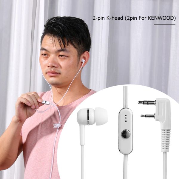 2Pin Dual Ohrhörer Ohrhörer mit Mikrofon für Baofeng Hyt Wouxun Puxing Kenwood Radio Walkie Talkie Soft Plug Typ Intercom Headset