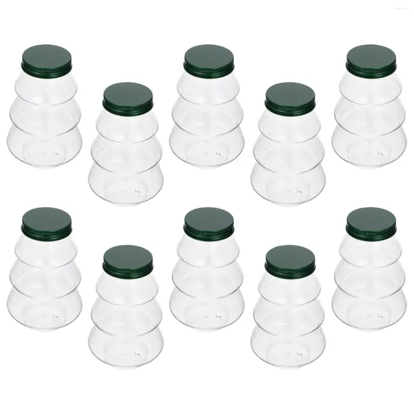 Vasos 10 pcs garrafa de bebida de Natal crianças waterbottles bebendo recipiente mini para os suportes de suco de plástico de estimação