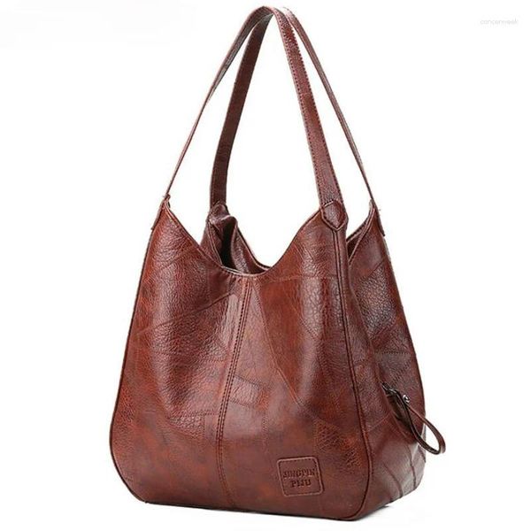 Tasche Leder Vintage Frauen Hand Totes Designer Luxus Umhängetaschen Weibliche Top-Griff Hohe Kappe Caity Weiche PU