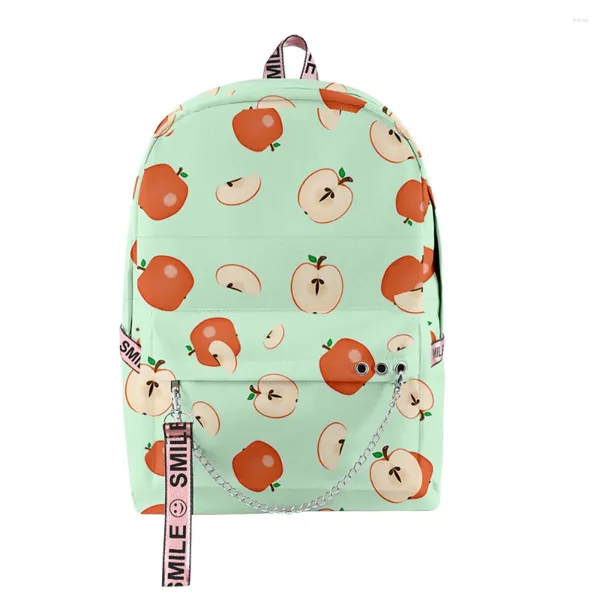 Mochila jovem sacos de escola unissex fruta padrão viagem 3d impressão oxford impermeável notebook mochilas de ombro