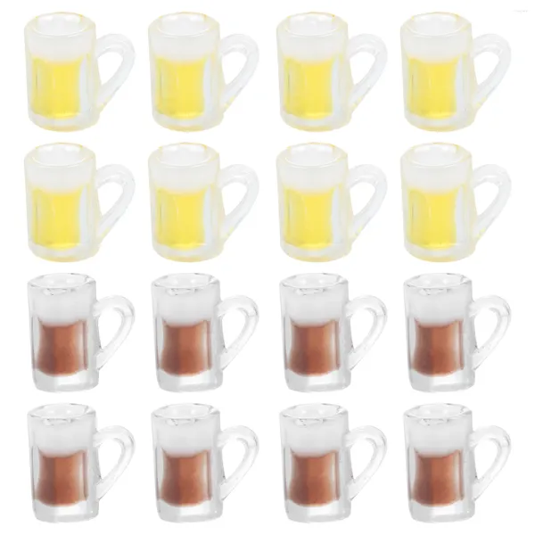 Weingläser 24 Stück Simulation Bierkrug Harz Tasse Schlüsselanhänger Anhänger Ohrringe kreative Behänge DIY Charms Ornament