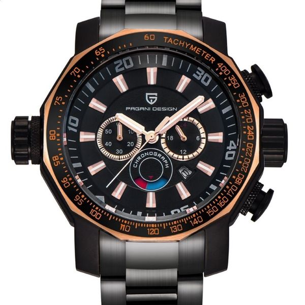 Часы мужские люксовый бренд PAGANI DESIGN спортивные часы для дайвинга военные часы с большим циферблатом многофункциональные кварцевые наручные часы reloj hombre217I