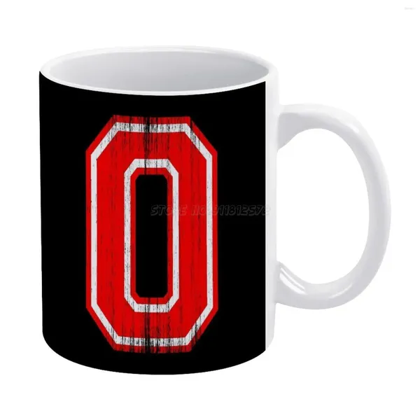 Tassen, großer roter Buchstabe O, weiße Tasse, Kaffee-Mädchen-Geschenk, Tee-Milch-Tasse, Uni-Alphabet, Sport-Fan, College-Team