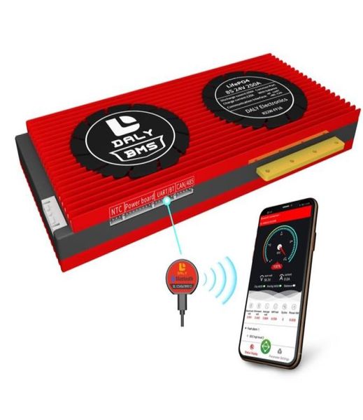 Protetores inteligentes de alta proteção atuais Lifepo4 8S 24V BMS com Bluetooth 30A500A lifepo4 sistema de gerenciamento de bateria8298080