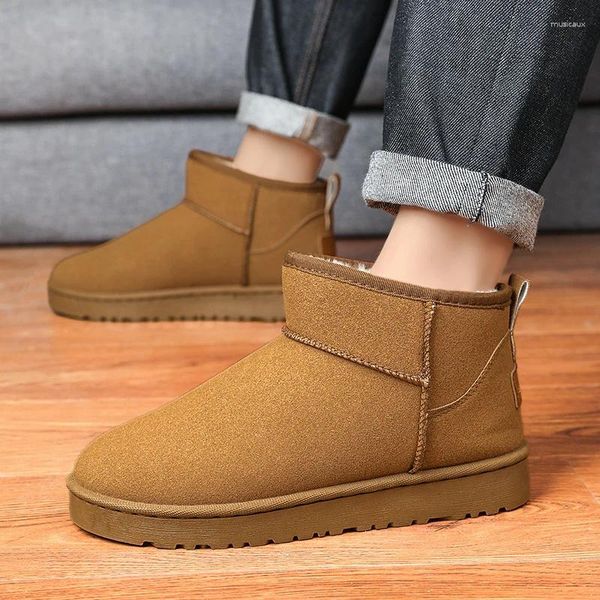 Sapatos casuais damyuan inverno feminino curto pelúcia quente botas de neve moda plataforma plana senhoras calçados antiderrapantes botas mujer