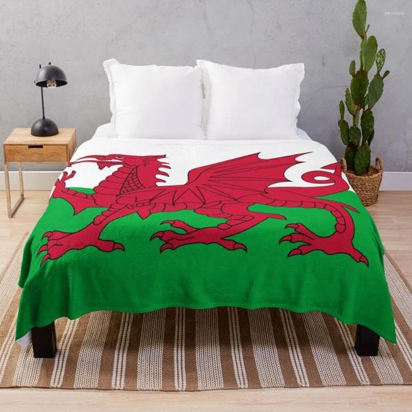 Decken Wales National Flag - Welsh Lüfter Mehrfach Aufkleberblatt werfen Decken Kinderbett Plaid Thins Thins