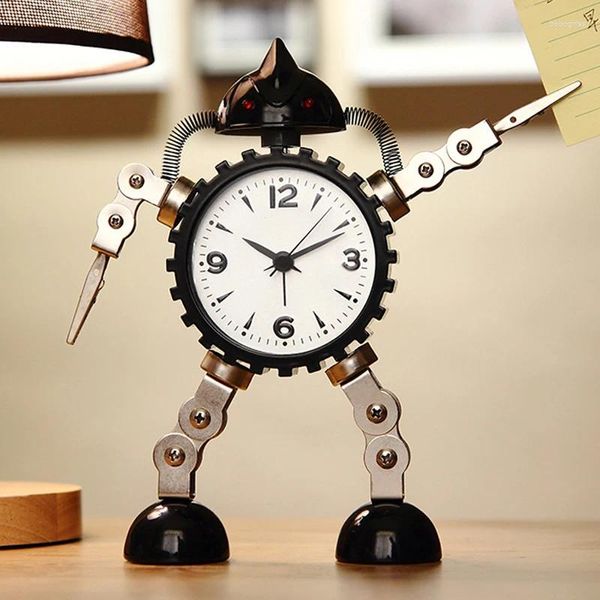 Relógios de mesa robô despertador estudante com desenhos animados crianças especial cabeceira mudo personalidade criativa desktop bonito