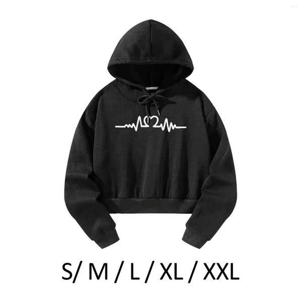 Kadın Hoodies Kadın Kırpılmış Hoodie Street Giyim Uzun Kollu Şık Grafik Baskı Mahsulü Çalışmak İçin Seyahat Tatili İşe Gidiş Alışveriş