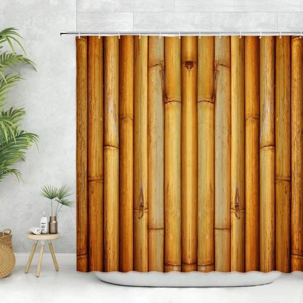Tende da doccia Rustico Tavola di legno Tenda Fattoria Vecchia tavola di legno Tessuto da bagno marrone scuro Set di accessori da bagno con ganci