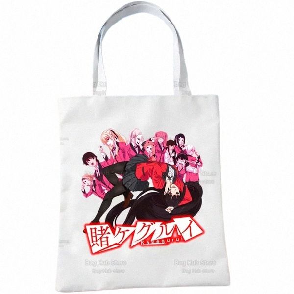 Kakegurui Anime giapponese Manga Yumeko Jabami Corea Ulzzang Shopper Bag Stampa Canvas Tote Bag Borse Borsa da donna Borse a tracolla n2FQ #