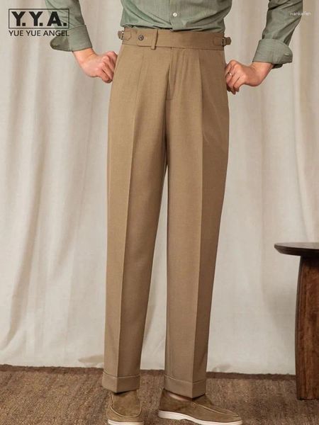 Herrenhosen Italienischer Designer Herren Business Arbeitsanzug Frühling Sommer Cargo Slim Fit Hohe Taille Gerade Lange Hose Khaki