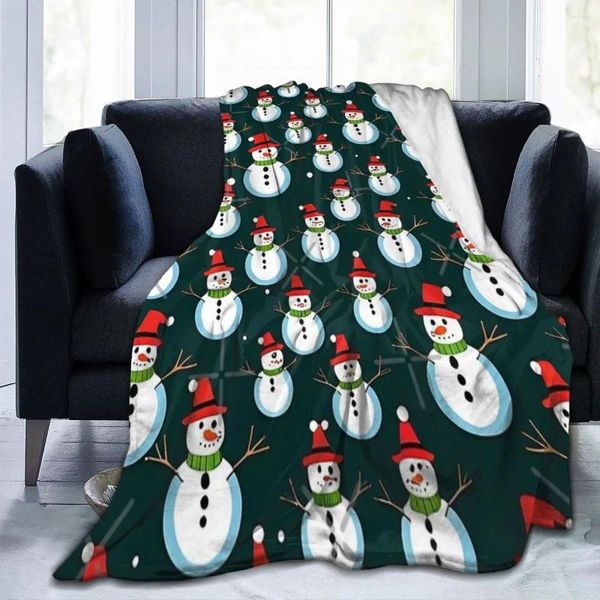 Одеяла Снеговик.Рождество.Ультра-мягкое флисовое одеяло Wonderland, портативное, настраиваемое для кемпинга, с защитой от скатывания