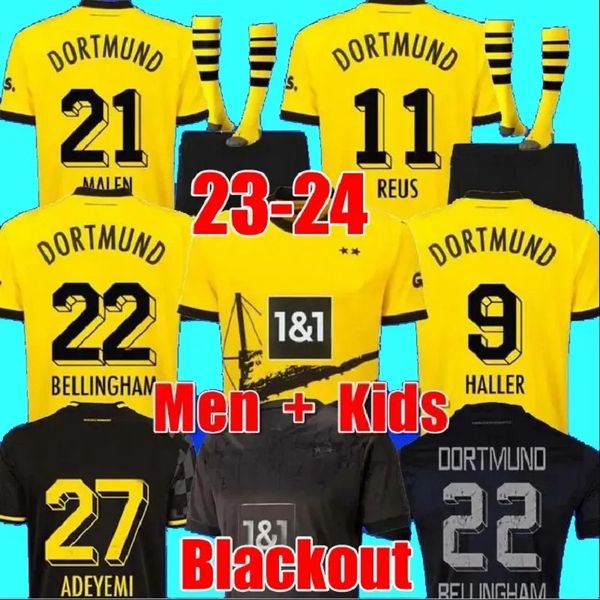 2023 2024 Futbol Formaları Reus Dortmunds 23 24 Borussia Futbol Futbol Gömlek Bellingham Neongelb Hummels Brandt Erkek Çocuklar