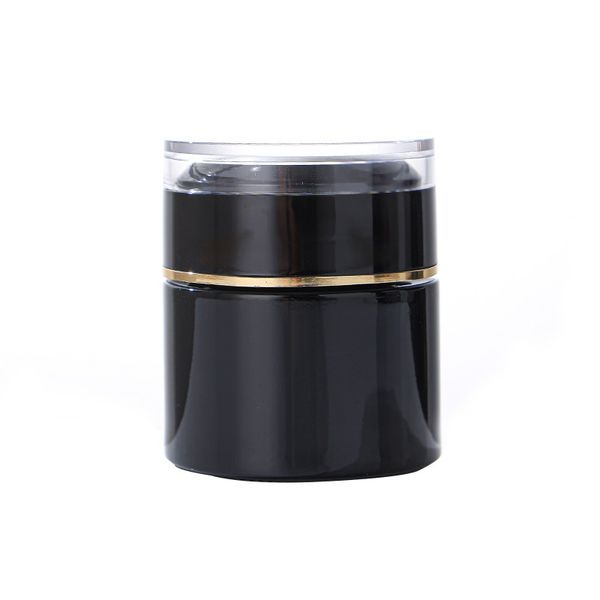 Premium 20g 30g 50g de potes cosméticos de vidro preto com tampa de acrílico para creme