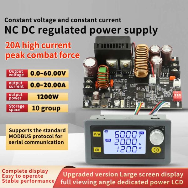 LCD Display CNC Corrente ajustável Estabilizada Fonte de alimentação de tensão Tensão constante e módulo de redução de redução 20A de 1200W de 1200w