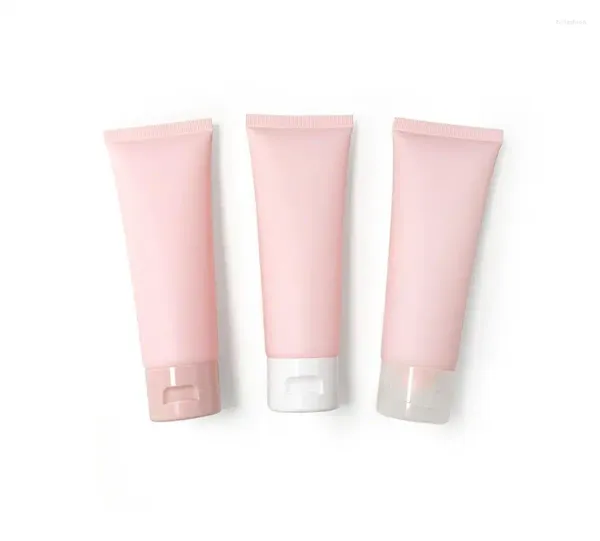 Aufbewahrungsflaschen YUXI Pink Matte Kosmetikschlauch PE Split Leere Flasche Kunststoff Flip Cap