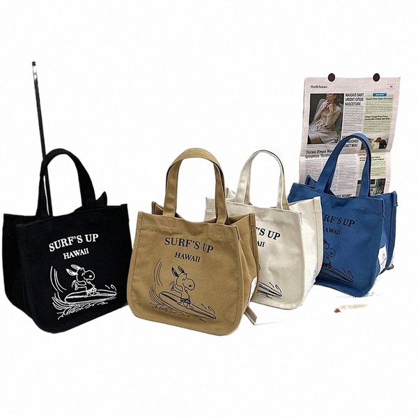 New Canvas Lunch Bag Lunch Box Picnic Small Handbag Jantar Ctainer Cott Pano Reutilizável Sacos de armazenamento de alimentos para Office Lady N8QU #