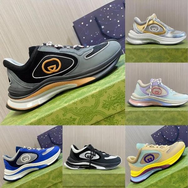 Sapatos de desenhista Run Sneaker Homens Mulheres Lazer Sapatos Esportivos Moda Modelada Tecido de Malha Luxo de Alta Qualidade Ao Ar Livre Malha Sneaker Tamanho 35-45