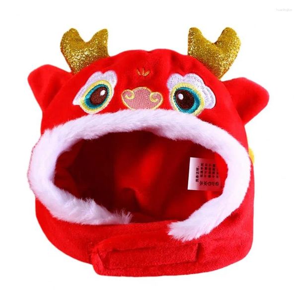 Abbigliamento per cani inverno Cappello da pet Cartoon Dragon cinese con corna 3D Ricamerata per i cani primaverili di primavera