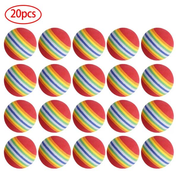 1 ~ 7pcs Golfball 38 mm Eva Schaumweicher Regenbogenstreifen Golf Training Ball Swing Golf Club Anfänger Trainingstraining AIDS Ball